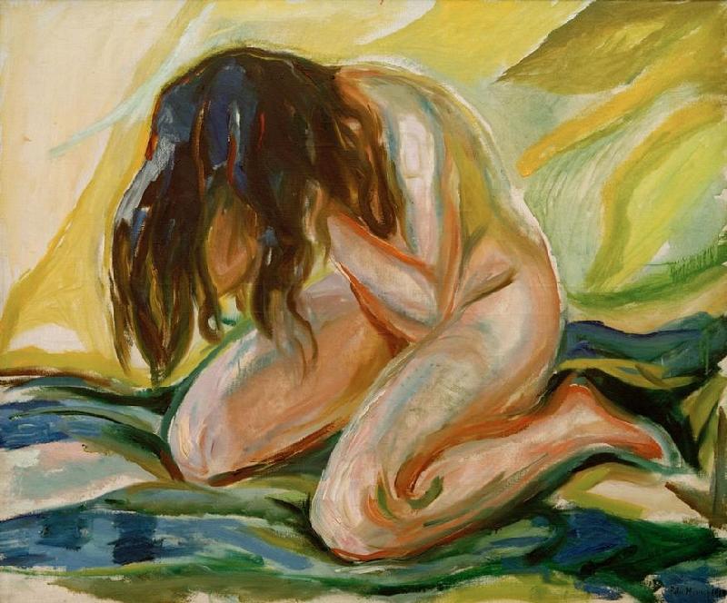 Female nude kneeling od Edvard Munch