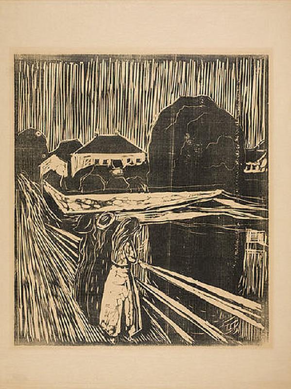 Mädchen auf der Brücke od Edvard Munch
