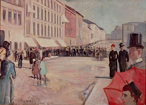 Military Band on Karl-Johann Street od Edvard Munch