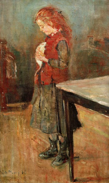 Red-haired girl with white rat od Edvard Munch