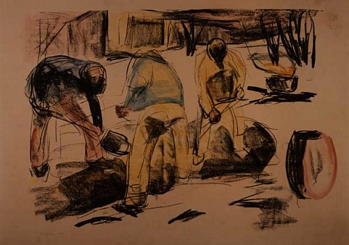 Three Workmen od Edvard Munch