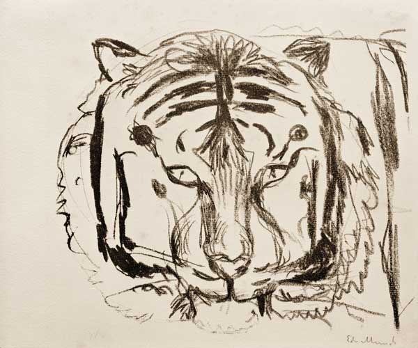Tigerkopf II od Edvard Munch