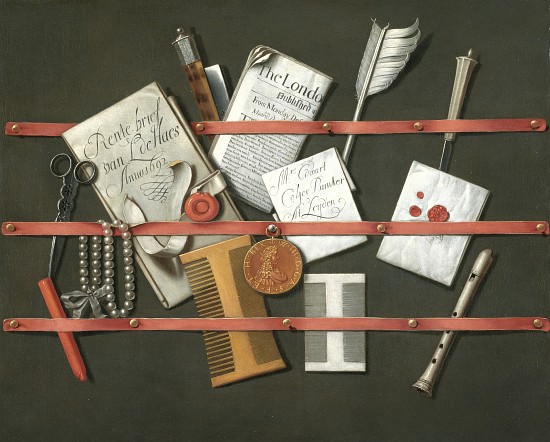 Still Life, A Letter Rack od Edwaert Colyer or Collier
