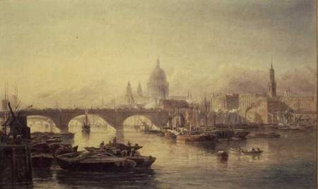 St. Paul's Cathedral and London Bridge od Edward Angelo Goodall