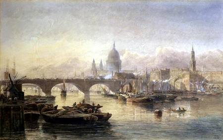 St. Paul's Cathedral and London Bridge from the Surrey Side od Edward Angelo Goodall
