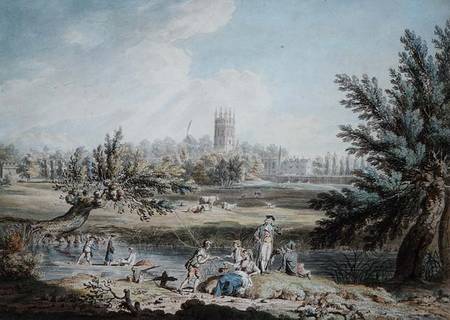 Magdalen College, Oxford, View from Cherwell Looking North West od Edward Dayes