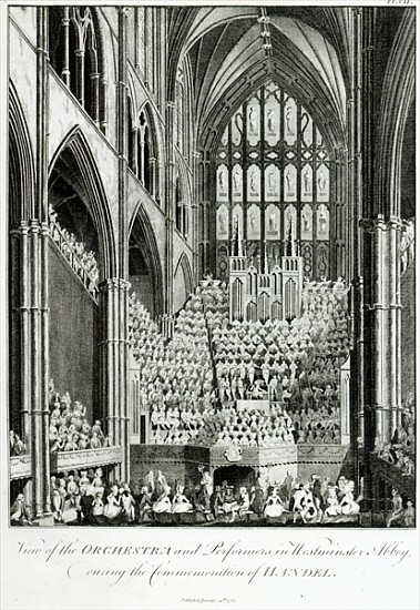 View of the Orchestra and Performers in Westminster Abbey, during the Commemoration of Handel, publi od Edward Francis Burney