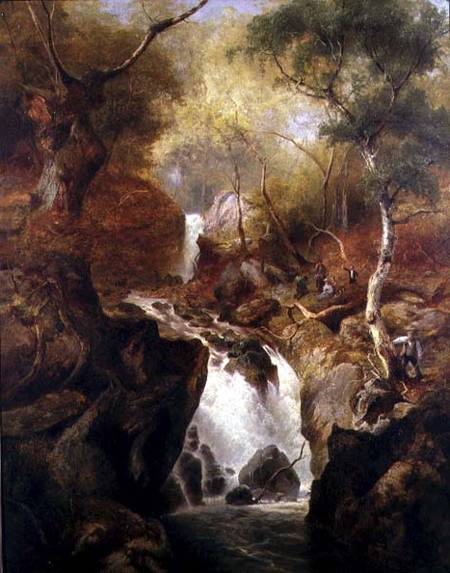 Waterfall through a Woodland od Edward Henry Holder