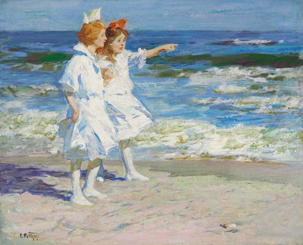 Mädchen am Strand. od Edward Henry Potthast