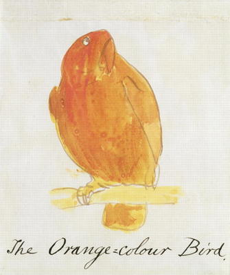 The Orange Colour Bird, from 'Sixteen Drawings of Comic Birds' (pen & ink and w/c on paper) od Edward Lear