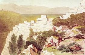 Walls of Ancient Samos, Cephalonia, 19th century (watercolour)