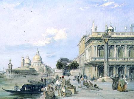 View of the Dogana and Santa Maria della Salute from the Piazzetta, Venice od Edward Pritchett
