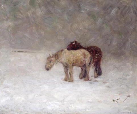 A Snow Storm, c.1891 (oil on canvas) od Edward Stott