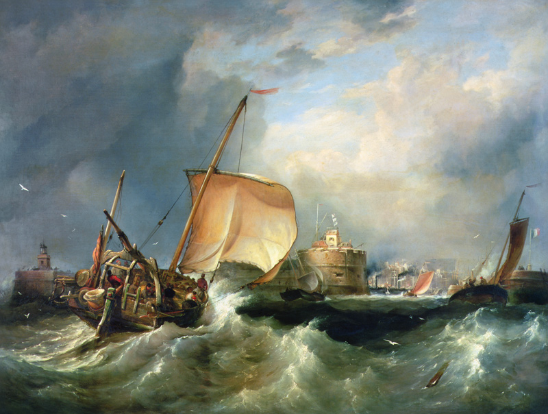 French Herring Boat Running into the Port off Havre de Grace od Edward William Cooke