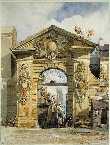 Porte Guillaume Leon, Rouen  on od Edward William Cooke