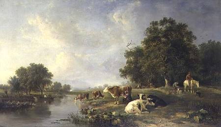Landscape with cattle od Edward Williams