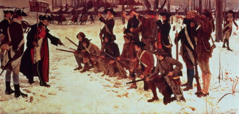 Baron von Steuben drilling American recruits at Valley Forge in 1778, 1911 (oil on canvas) od Edwin Austin Abbey