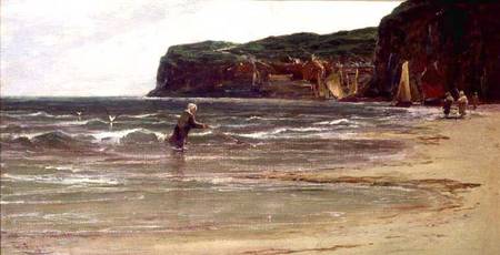 Coastal View with Woman Shrimping od Edwin Ellis