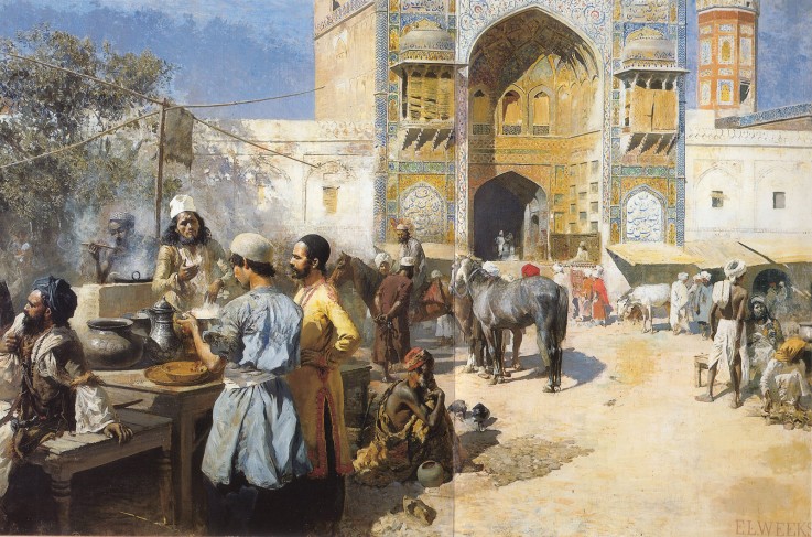 An Open-Air Restaurant, Lahore od Edwin Lord Weeks