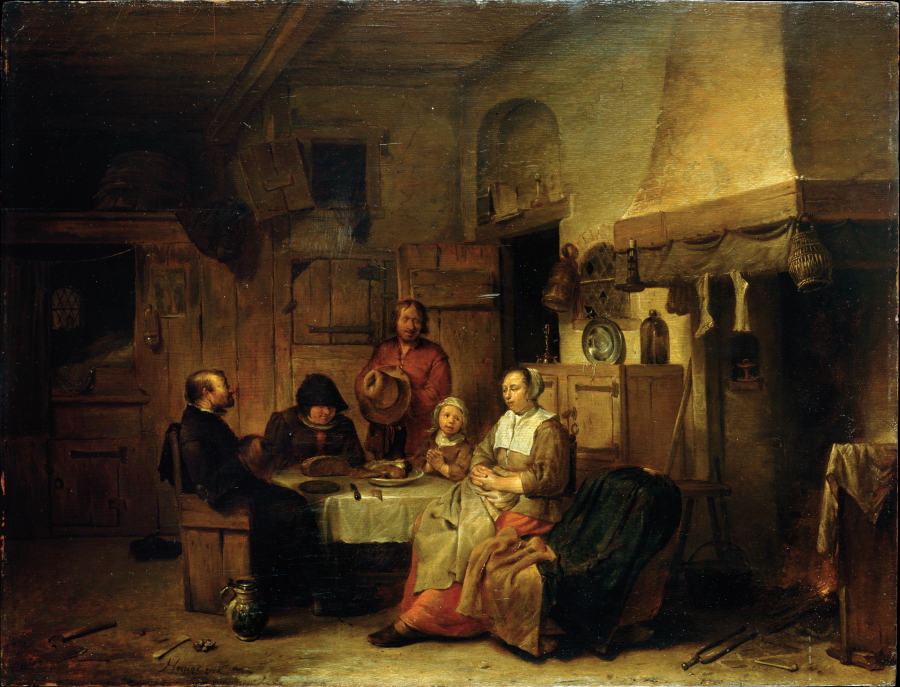 A Family Praying at the Midday Meal od Egbert Jaspersz. van Heemskerck