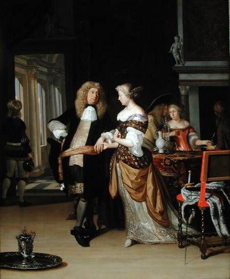 The Betrothal: A Young Couple in an Elegant Interior od Eglon Hendrick van der Neer