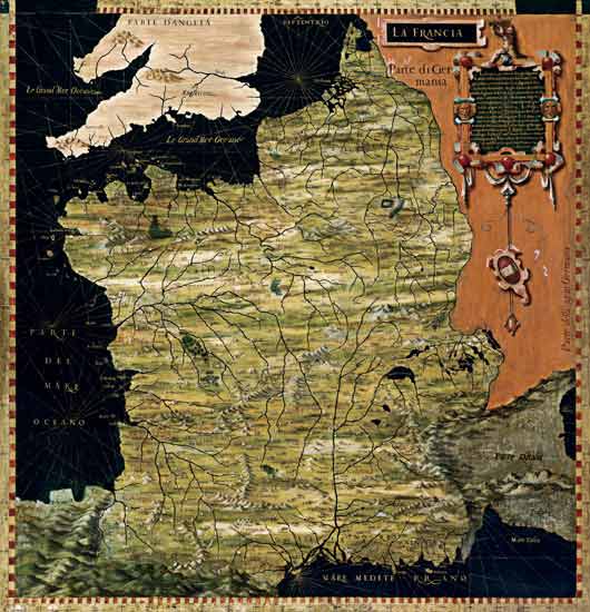 Map of Sixteenth Century France od Egnazio Bonsignori