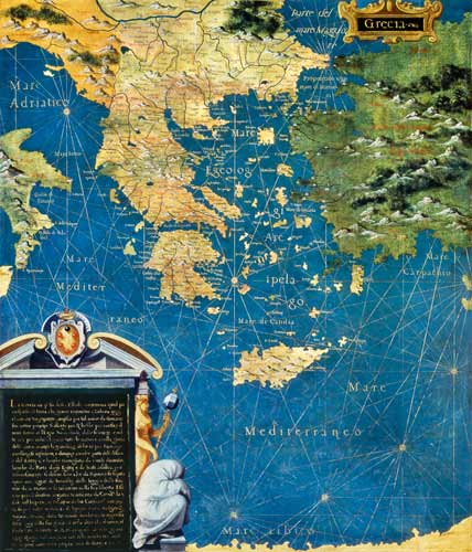 Map of Sixteenth Century Greece od Egnazio Bonsignori