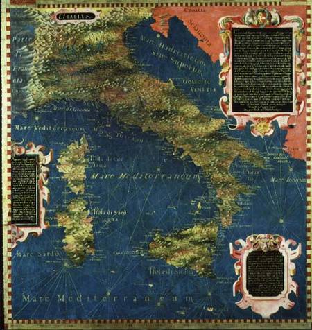 Map of Sixteenth Century Italy od Egnazio Bonsignori