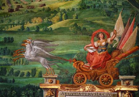Chariot drawn by griffins, detail from the 'Galleria delle Carte Geografiche'