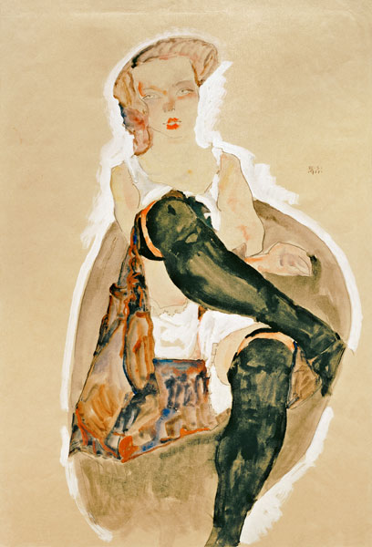 Girl w.her Legs Crossed od Egon Schiele