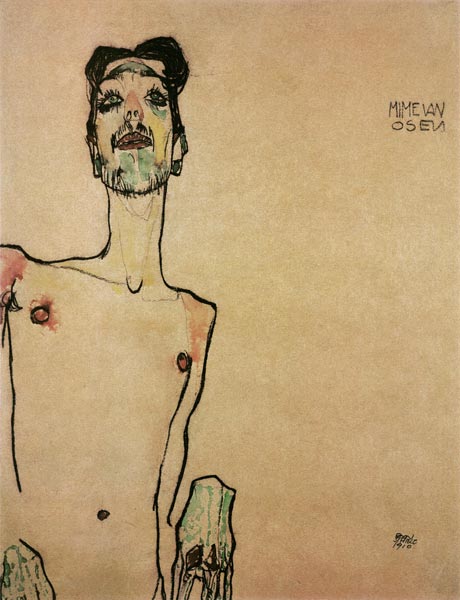 Act with wrists lifted up (mime van eyes) od Egon Schiele