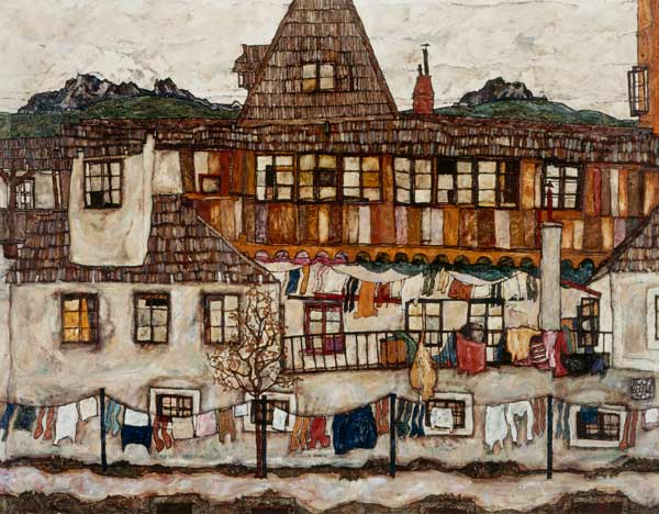 Live with a drying laundry od Egon Schiele