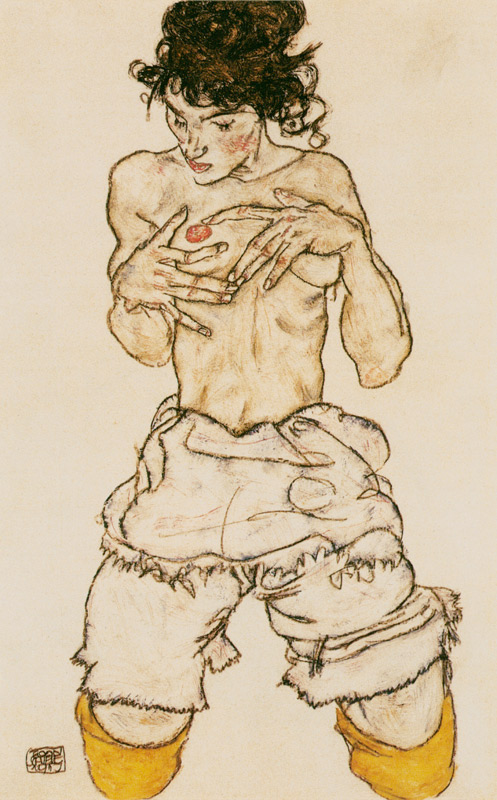 Kniender half act of II od Egon Schiele
