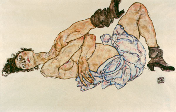 Lying female act od Egon Schiele