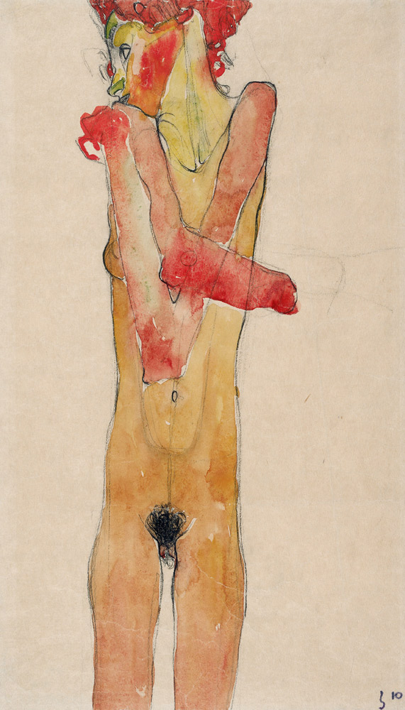 Poor crossed girl act over od Egon Schiele