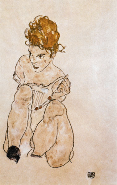 Sedící dívka  od Egon Schiele