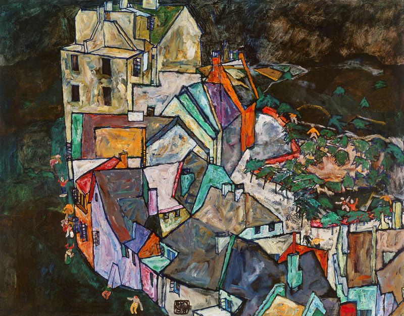 Town end (Krumau house bend lll) od Egon Schiele