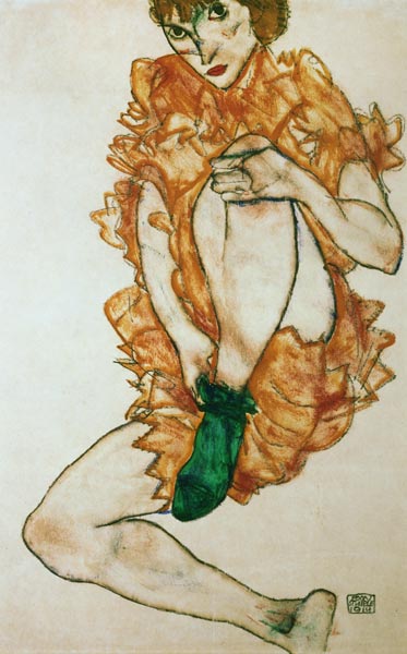 The green stocking od Egon Schiele