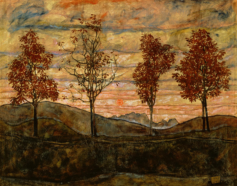 Four trees od Egon Schiele