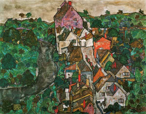 Landscape at Krumau od Egon Schiele