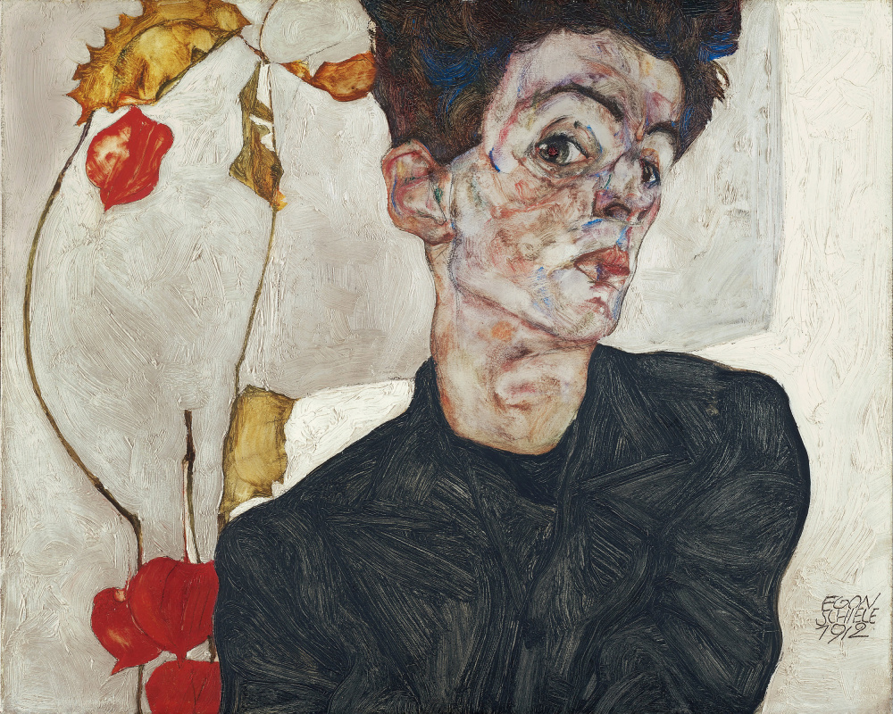 Egon Schieles Self Portrait With Physalis 1912 od Egon Schiele
