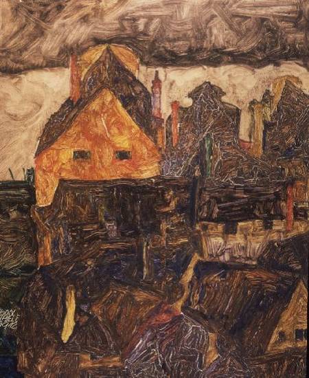 Krumau on the Molde od Egon Schiele