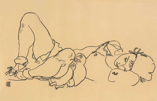 Ležící žena II od Egon Schiele
