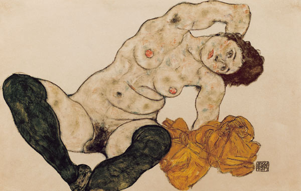 Reclining Nude w.Towl od Egon Schiele