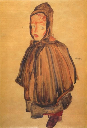Girl with bonnet od Egon Schiele