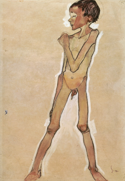 Nude Boy Standing od Egon Schiele