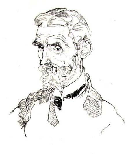 A Portrait of the Artist's Father-in-Law, Johann Harms od Egon Schiele