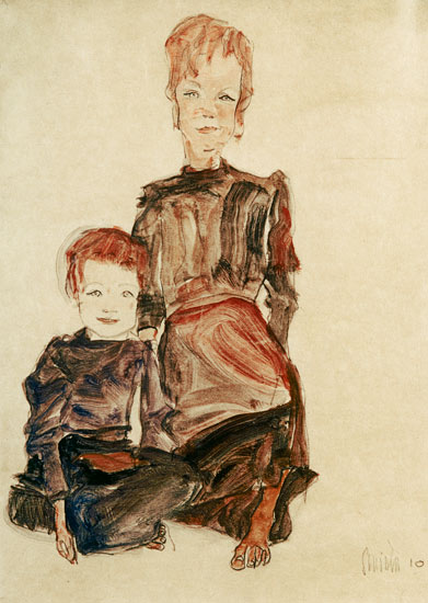 Two proletarian children od Egon Schiele
