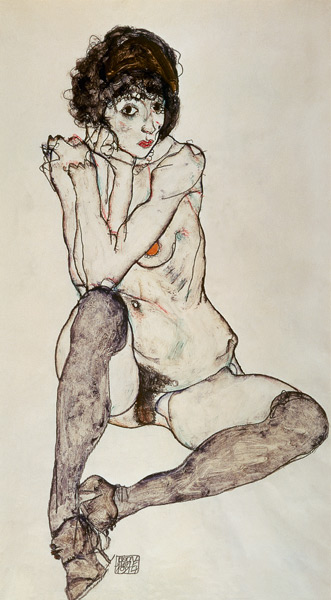 Sedentary girl act. od Egon Schiele