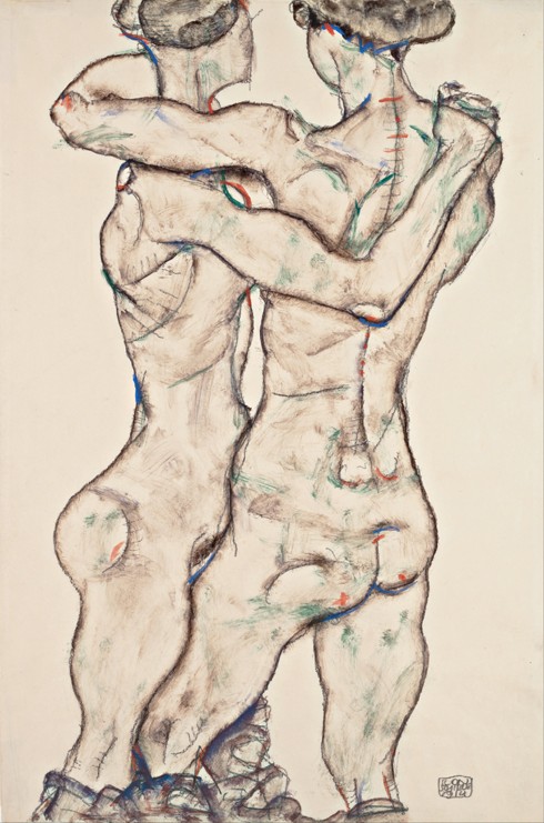 Naked Girls Embracing od Egon Schiele